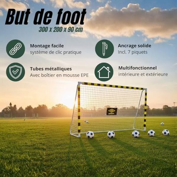 Découvrez notre analyse complète du but de foot Umbro Cage 300x200 cm : montage rapide, qualité et performance au rendez-vous pour vos entraînements.