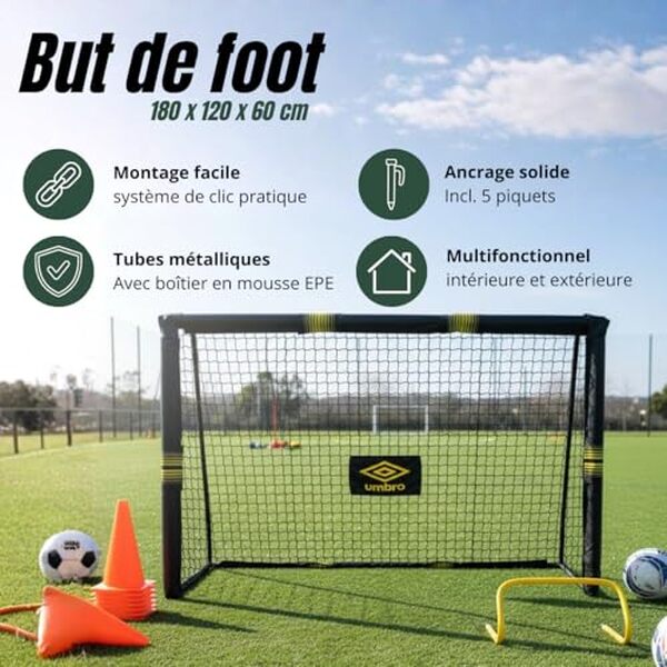 Découvrez notre analyse approfondie de la cage de foot Umbro 180x120 cm : performance, durabilité et informations essentielles pour booster vos sessions d'entraînement