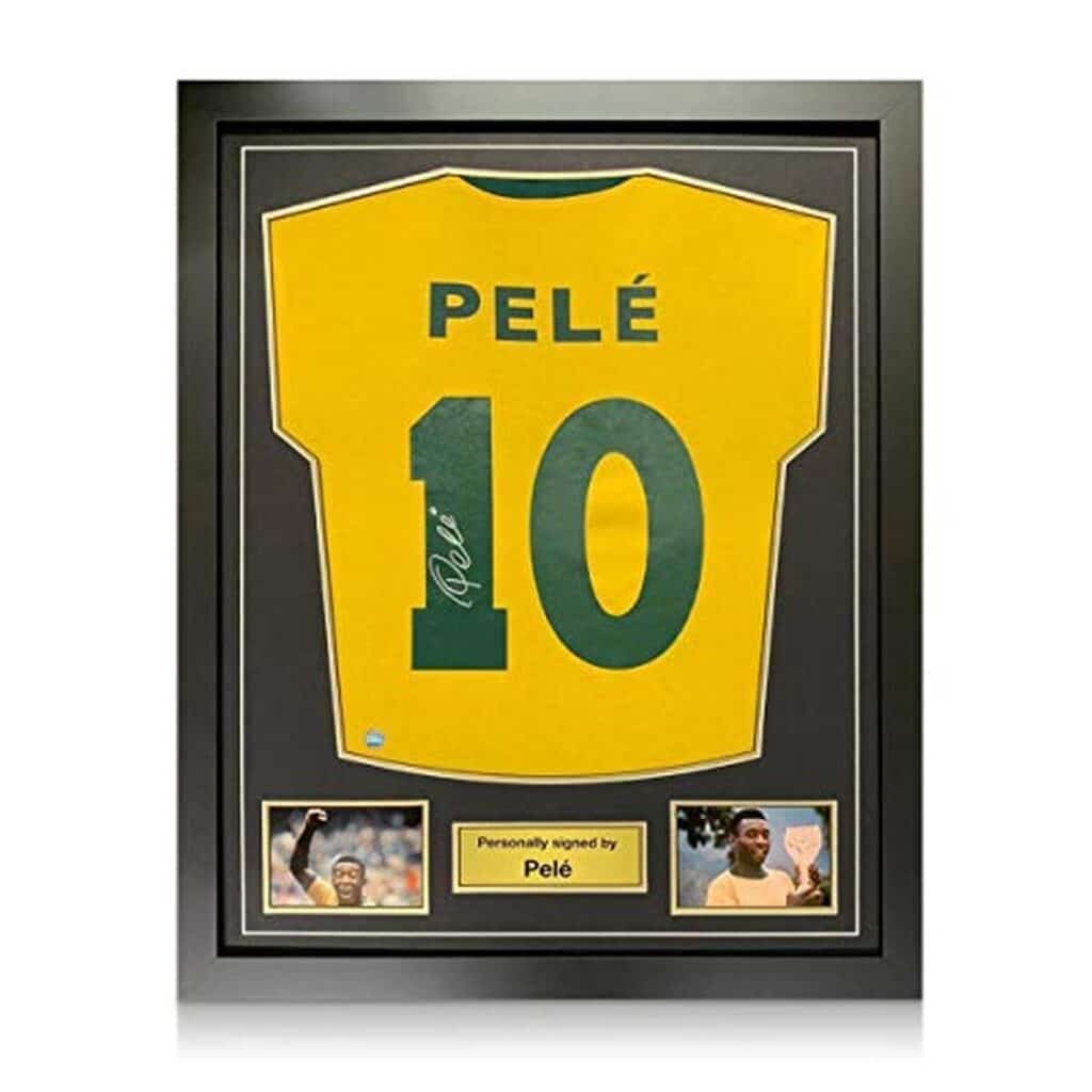Avis : maillot de foot Brésil signé Pelé encadré