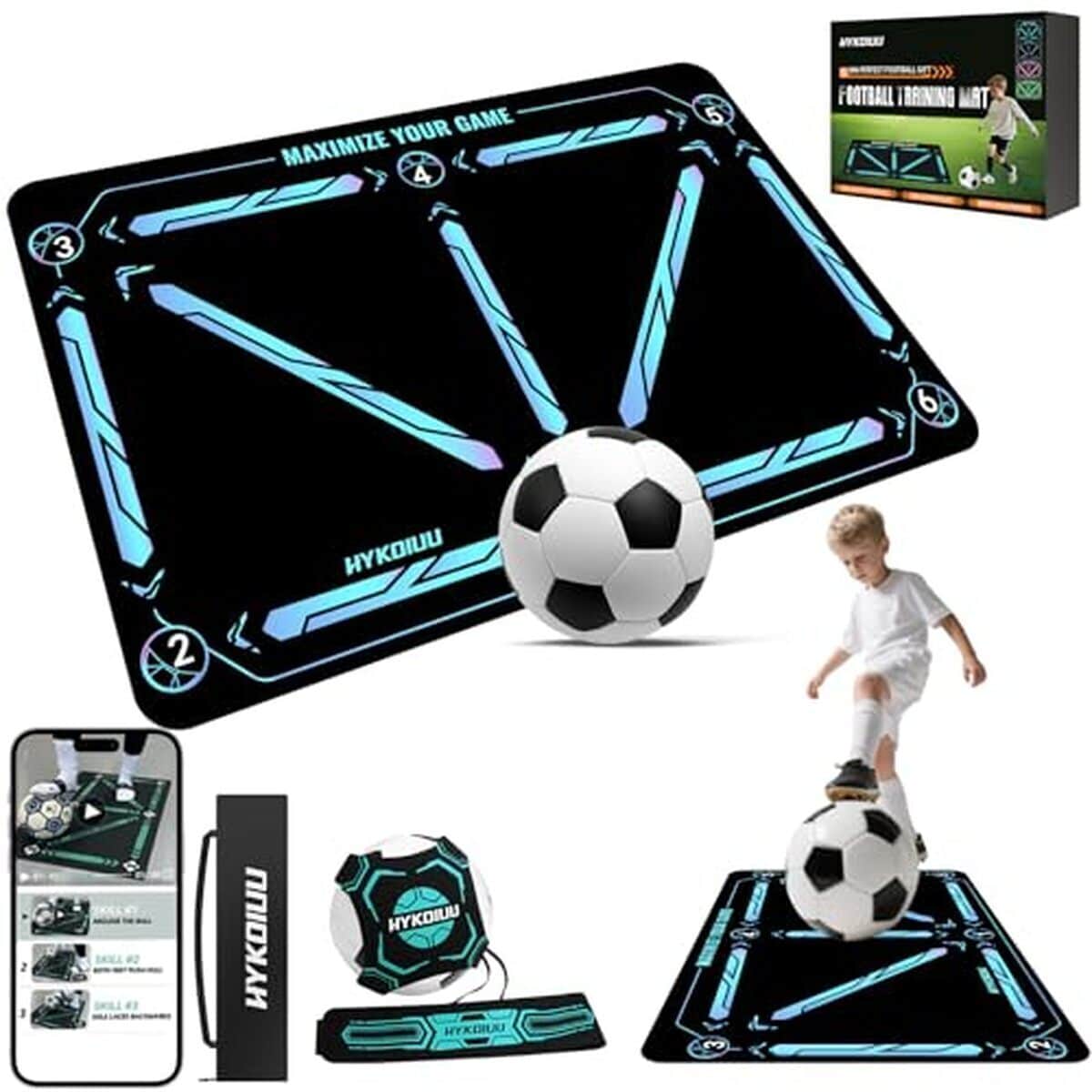 Test du tapis d'entraînement football avec vidéos pour enfants