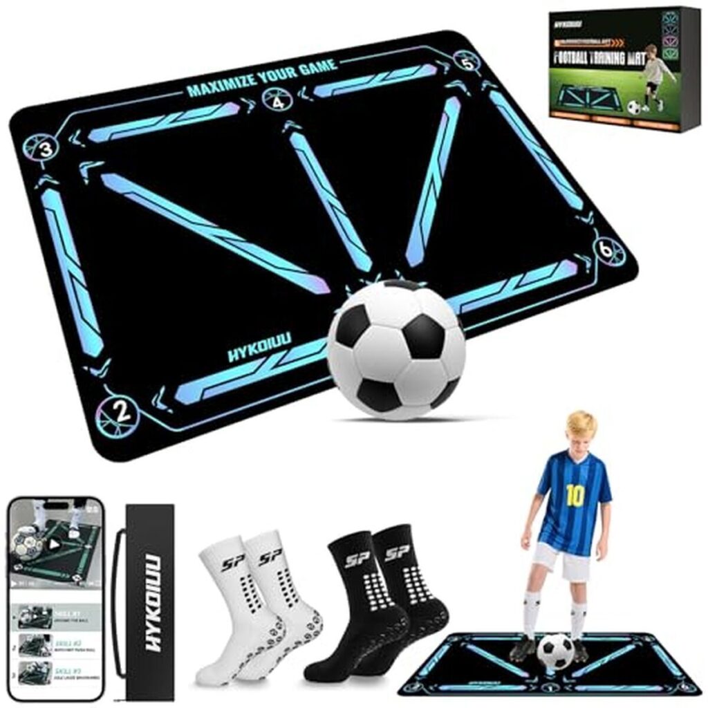 Test : tapis d'entraînement foot 90x60cm avec chaussettes antidérapantes