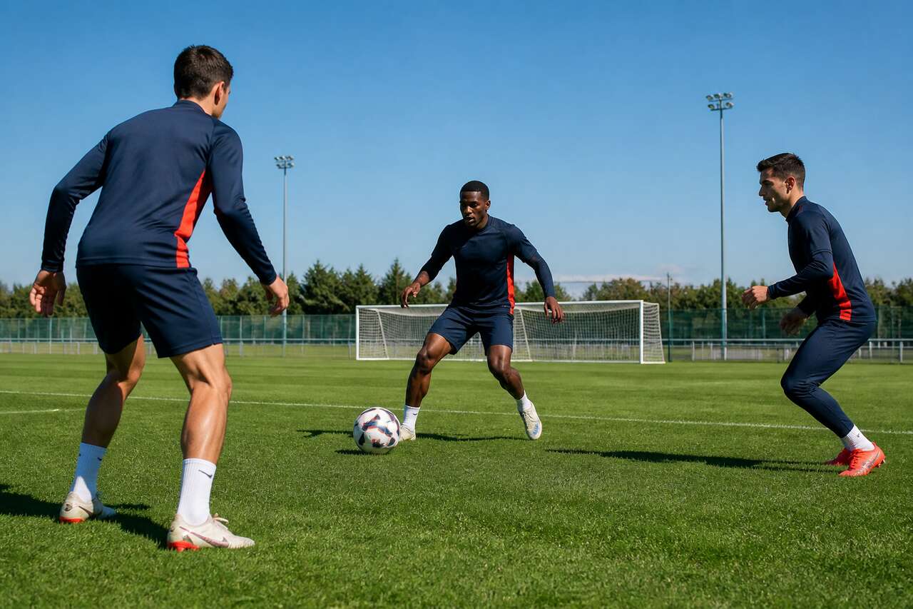 Exercice technique : perfectionnez le jeu en triangle au football