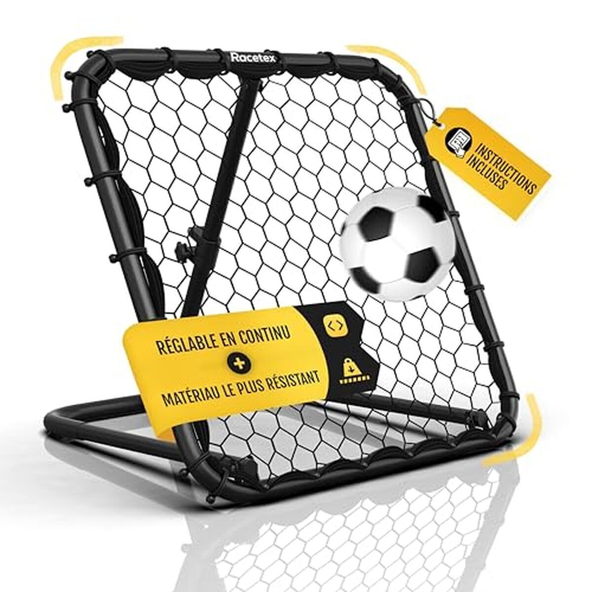 Test du filet de rebond Racetex : entraînement flexible pour jeunes footballeurs