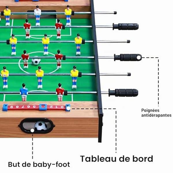 Découvrez notre test détaillé de la table multijeux baby-foot en bois avec air hockey : qualité, performances et verdict final pour bien choisir.
