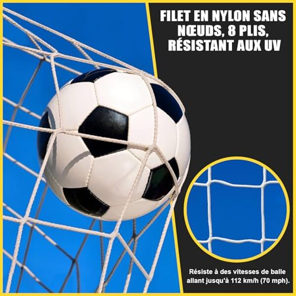 Découvrez notre but de football portable et pliable 365 x 182 cm, idéal pour l'entraînement intensif. Grand format, facile à transporter et à installer pour vos séances de foot.