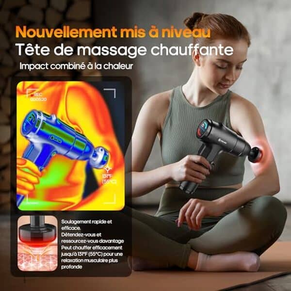 Découvrez notre test complet du pistolet de massage AERLANG avec fonction chauffante et 20 niveaux réglables pour soulager vos douleurs musculaires efficacement. 