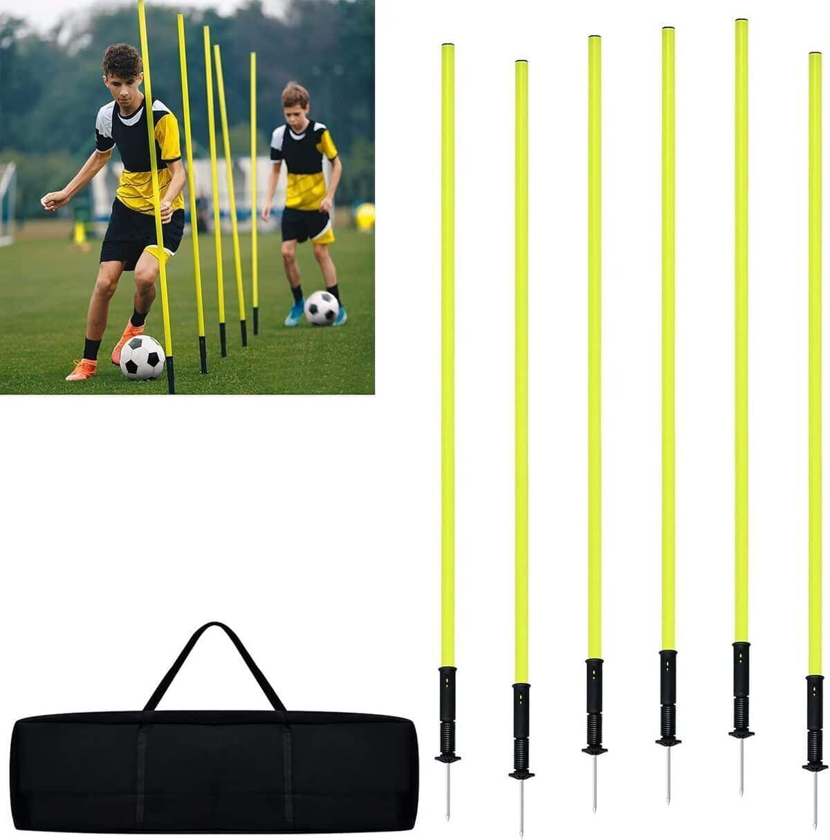 Test : barres de slalom YRHome 150 cm pour entraînement football