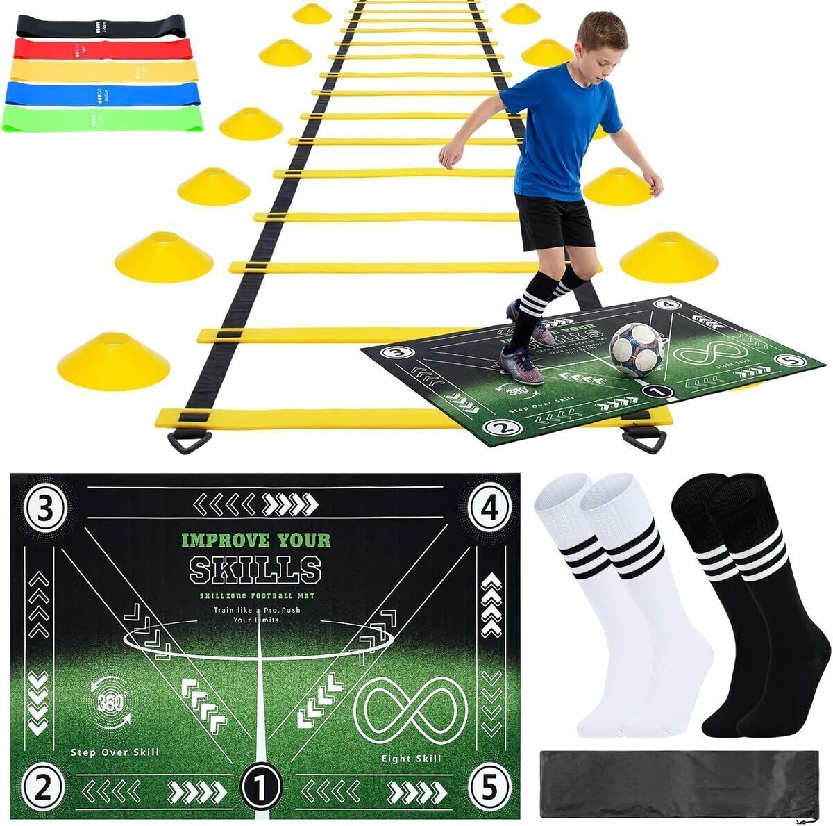 Test kit d'entraînement de football complet : agilité et performance au rendez-vous