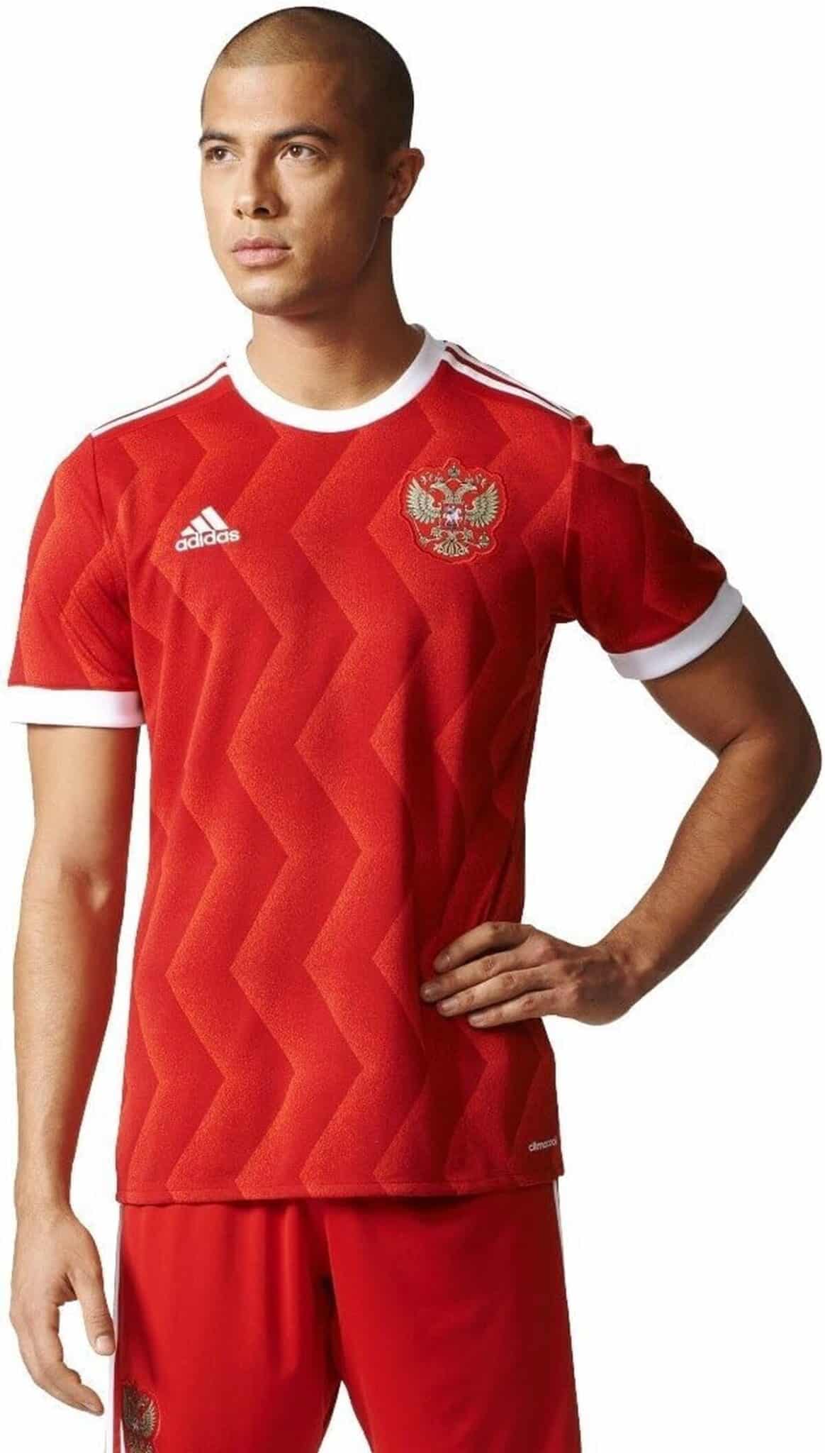 Test : maillot Adidas Russie domicile XXL rouge écarlate/blanc pour homme