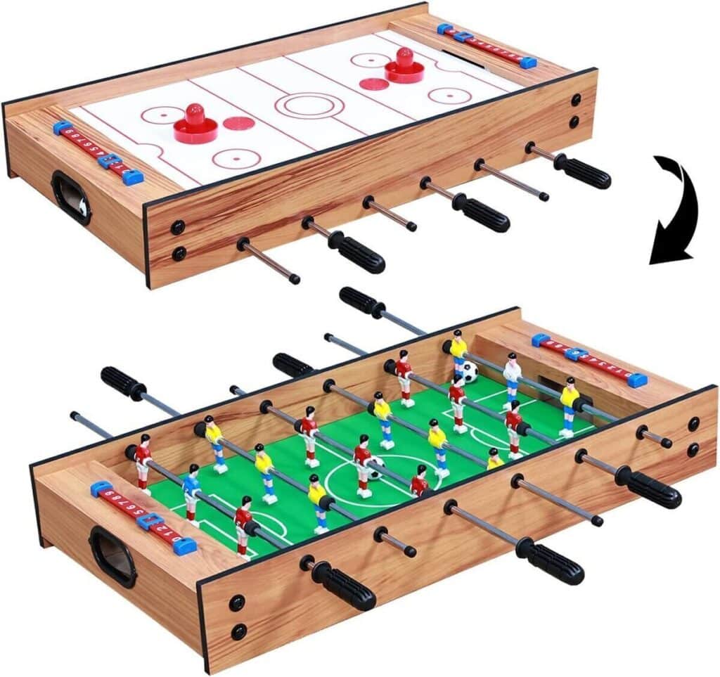 Test : table multijeux Baby-Foot en bois avec air hockey