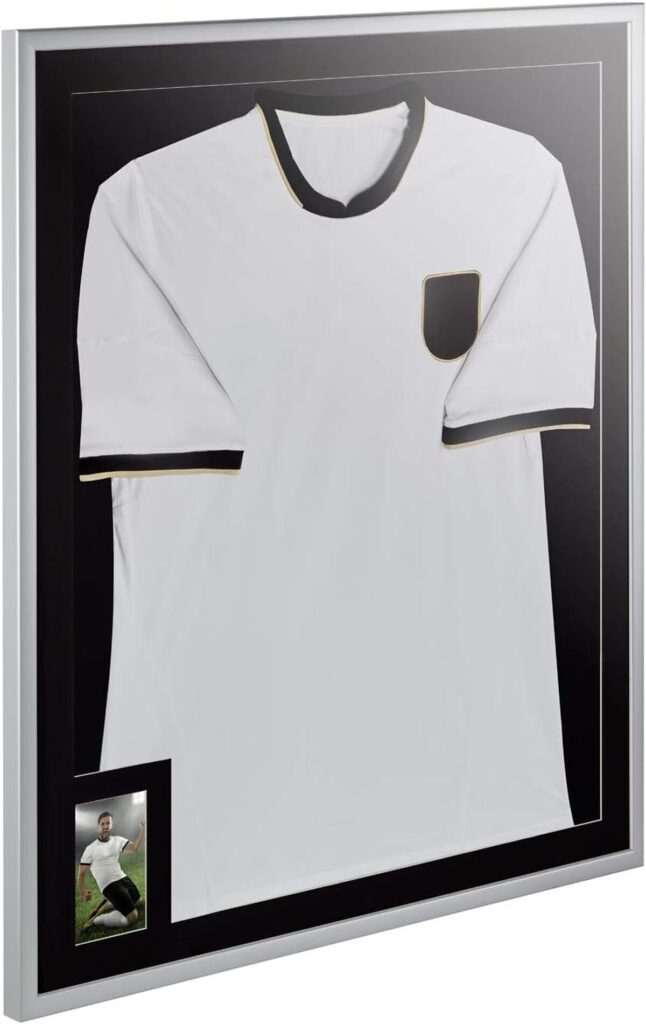 Test : cadre vitrine PTRH-3S en bois argenté pour maillot sportif