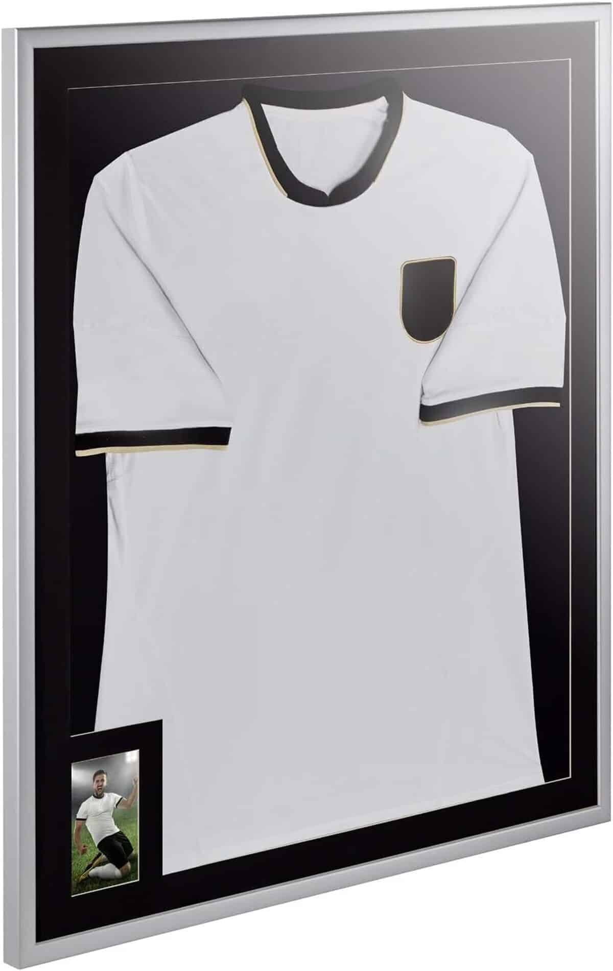 Test : cadre vitrine PTRH-3S en bois argenté pour maillot sportif