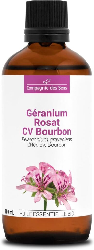 Test de l'huile essentielle géranium rosat bio 100mL premium