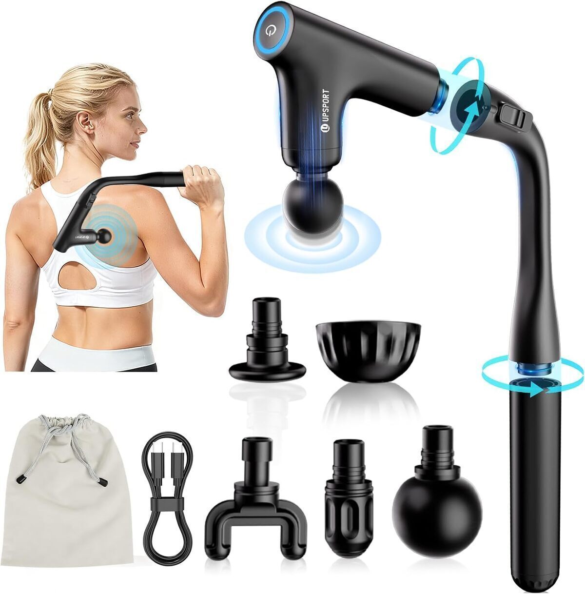 Test du pistolet de massage UPSPORT : turbo percussion 4 vitesses