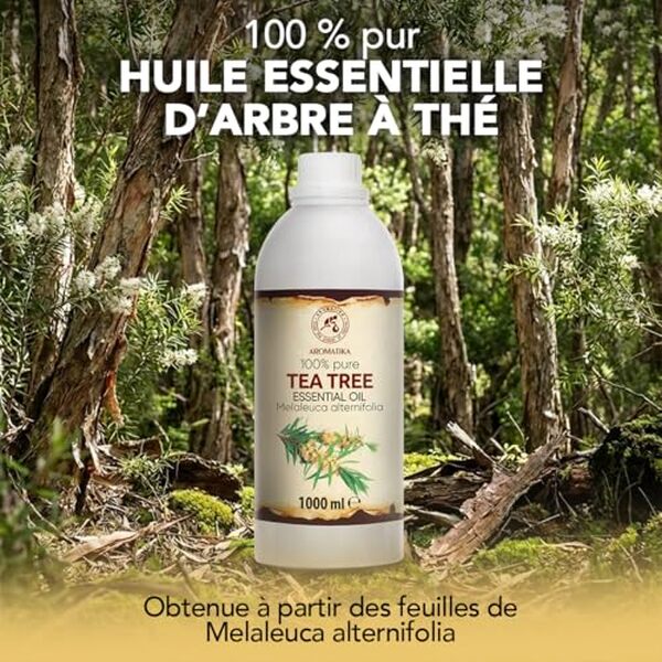 Découvrez notre avis complet sur l'huile essentielle arbre à thé 1000 ml : pureté garantie, propriétés thérapeutiques et conseils d'utilisation pour votre bien-être.