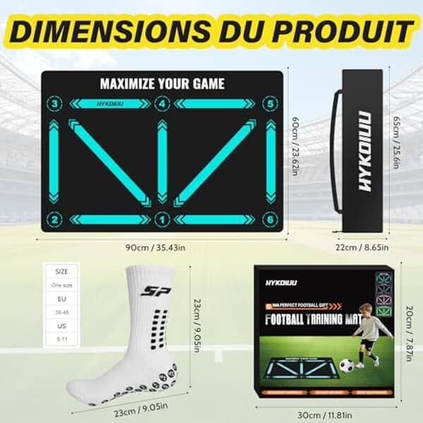 Découvrez notre test complet du tapis de foot enfant 90x60 cm avec chaussettes antidérapantes. Avis, caractéristiques et recommandations pour le meilleur jeu.