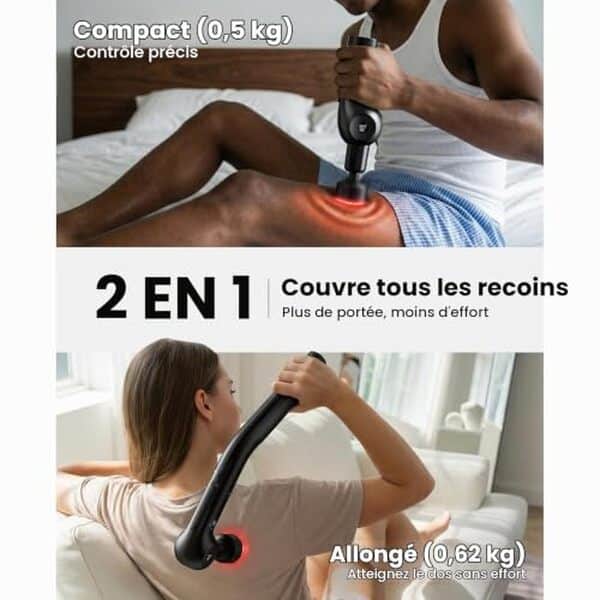 Découvrez notre test du pistolet de massage BOB AND BRAD avec fonction chaleur et lumière rouge. Avis détaillé, performances et efficacité pour soulager vos douleurs musculaires.