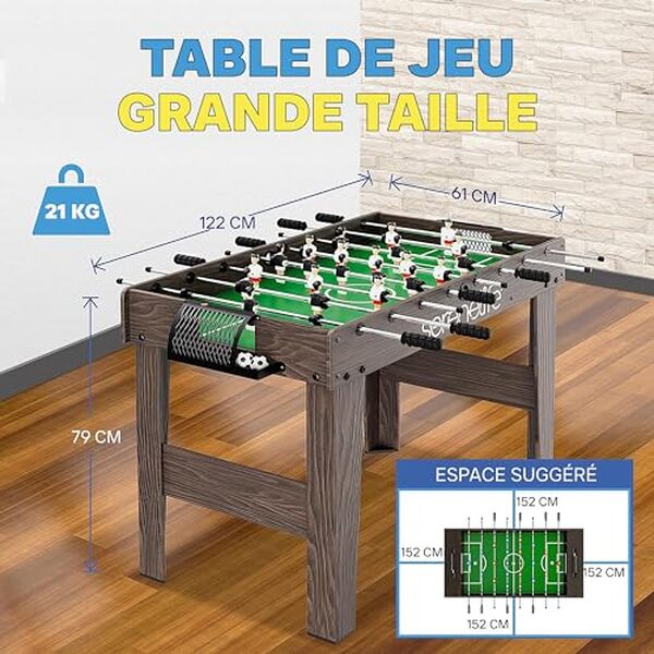 Découvrez notre test détaillé de la table de baby-foot Serenelife marron : caractéristiques, performances et avis pour adultes et enfants.