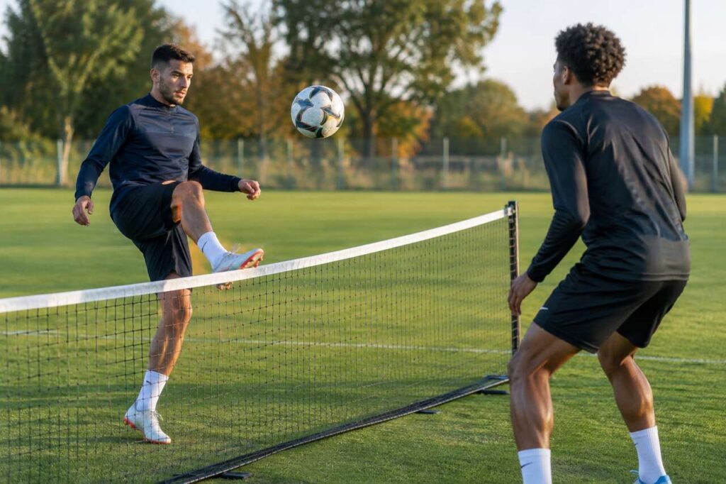 Tennis-ballon en football : technique et entraînement